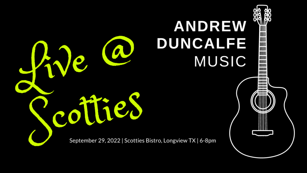 Andrew Duncalfe live at Scotties September 29 2022